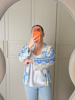 Gilet fleur bleu