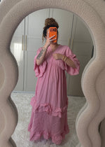 Robe évasé rose