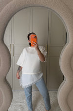 T shirt blanc dentelle