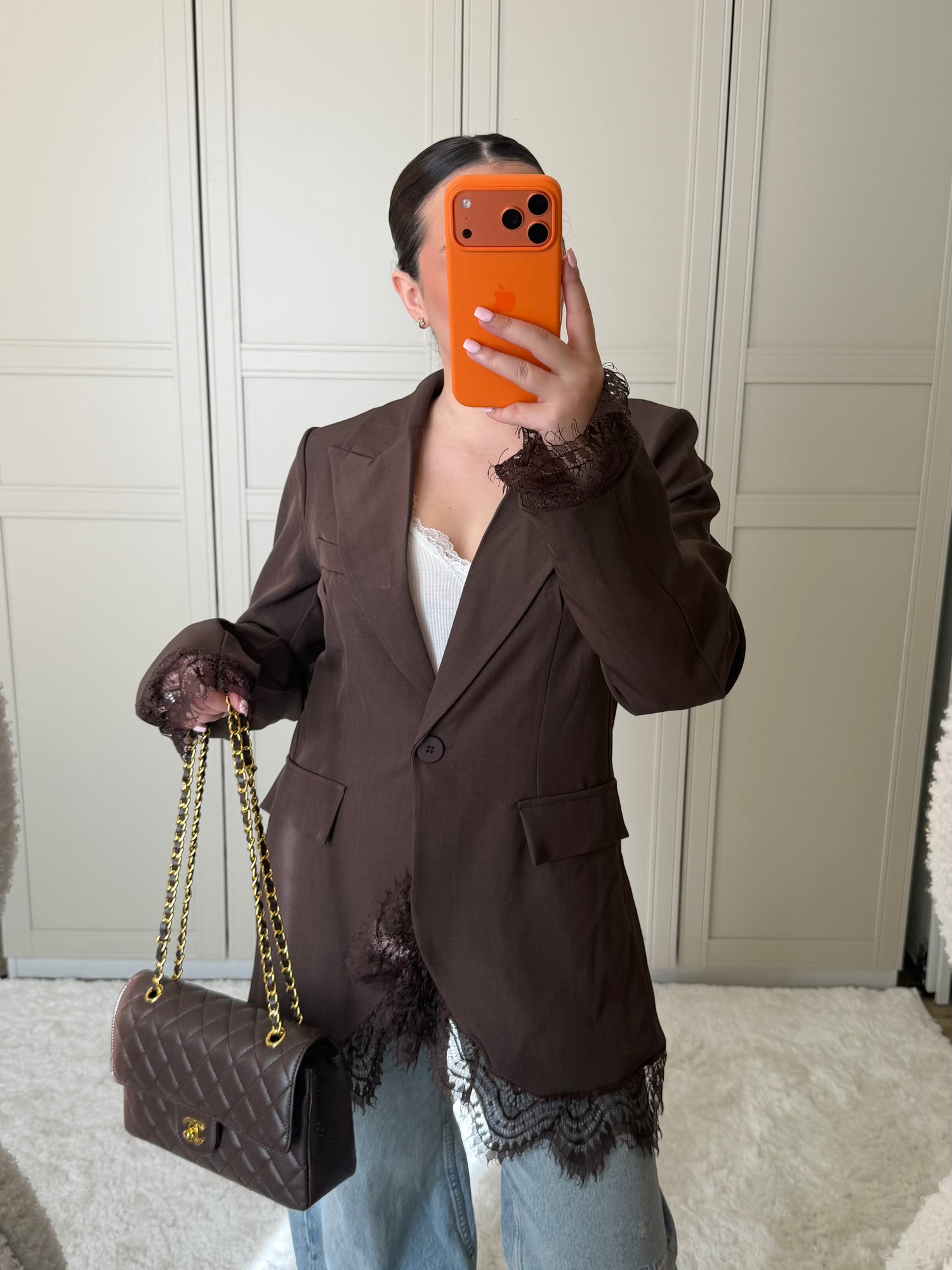 Blazer dentelle marron