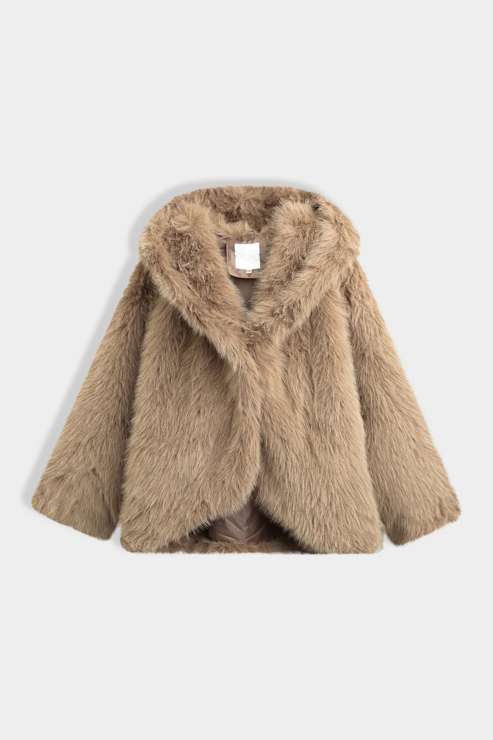 Fourrure à capuche taupe