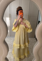 Robe évasé jaune