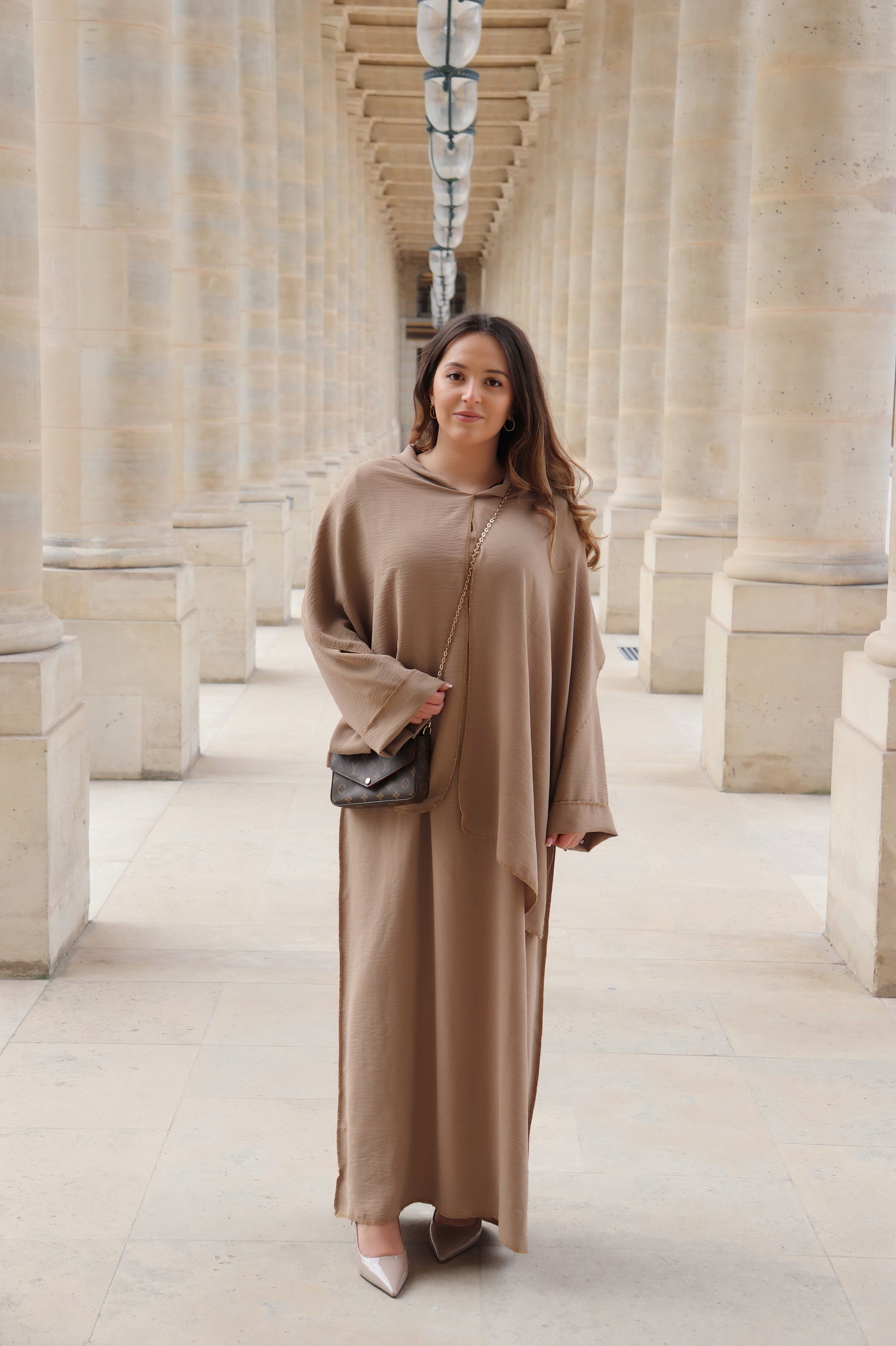 Abaya 2 en 1 Minimaliste - Beige