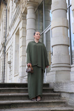 Abaya 2 en 1 Minimaliste - Kaki